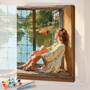 Face à la Fenêtre de la collection nouveauté en peinture par numéro sue Wall Factory