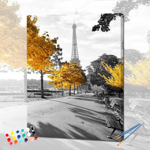 Tour Eiffel en Automne de la collection nouveauté en peinture par numéro sue Wall Factory
