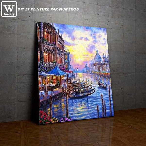 L'image de notre peinture par numéro, sans cadre et sans support, découvrez notre Canal de Venise, et faites votre choix parmis plus de 300 références.