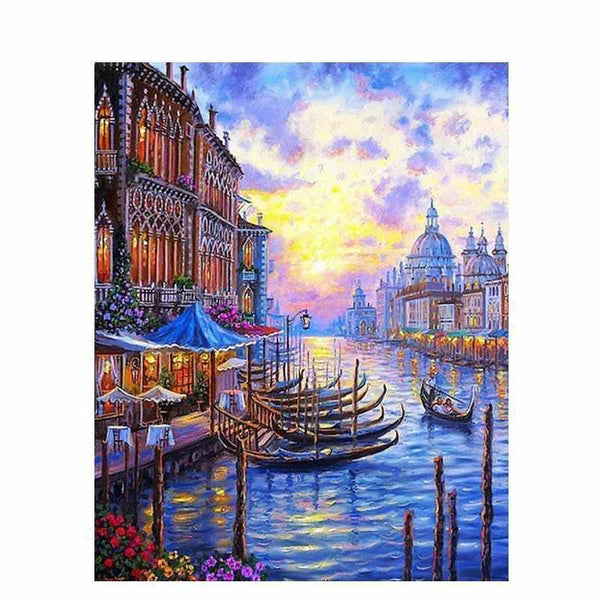 L'image de notre peinture par numéro, sans cadre et sans support, découvrez notre Peinture par numéros - Canal de Venise, et faites votre choix parmis plus de 300 références.