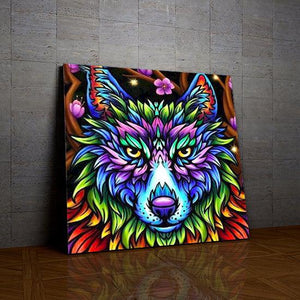 Loup Mandala de la collection nouveauté en peinture par numéro sue Wall Factory