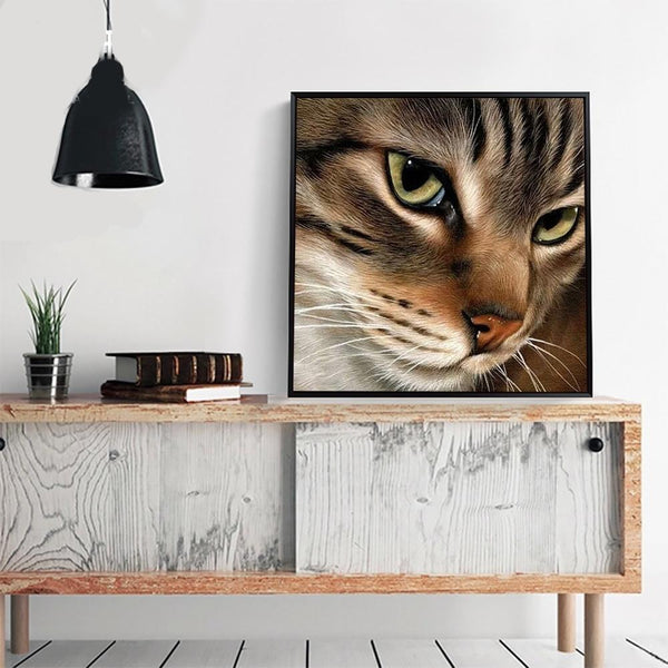 Bilder und Details von Diamantstickerei als Bild für die Malerei Diamantstickerei - Die Katze, aus der Sammlung Katzen -Wall Factory