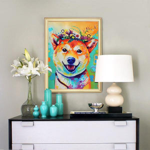 Diamantstickerei und Hauptbild des Diamond Painting namens Diamondstickerei - Shiba nur auf Wall Factory