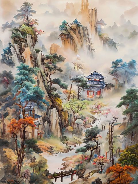 Vallée Chinoise la peinture par numéros ou numéro d'art sur Wall Factory