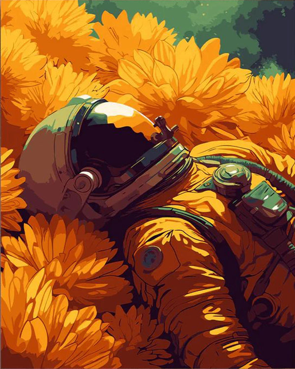 Astronaut in den Blumen Zahlenmalerei oder Nummer Kunst auf Wall Factory