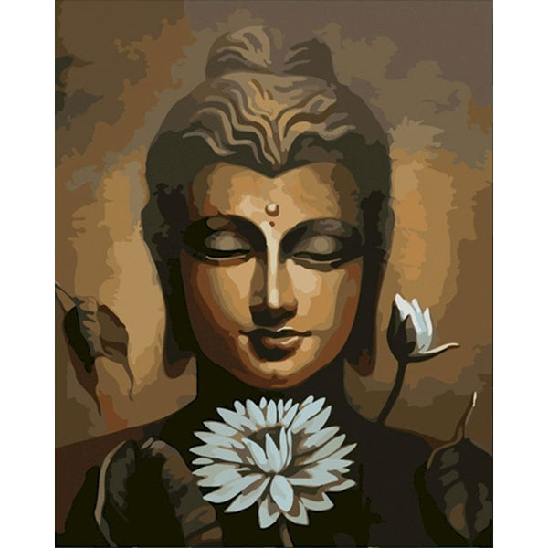 Bouddha Fleur Blanche la peinture par numéros ou numéro d'art sur Wall Factory