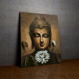 Bouddha Fleur Blanche de la collection nouveauté en peinture par numéro sue Wall Factory