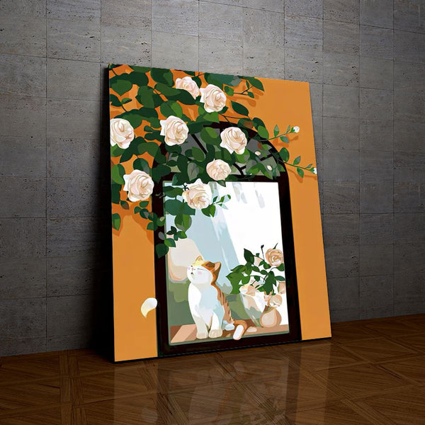 Chaton dans le Miroir de la collection nouveauté en peinture par numéro sue Wall Factory