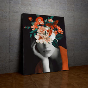 Visage Fleurs Oranges de la collection nouveauté en peinture par numéro sue Wall Factory