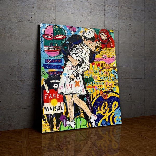 The Kiss Graffiti de la collection nouveauté en peinture par numéro sue Wall Factory