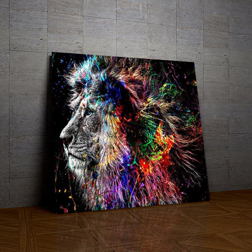 Lion Explosion de Couleurs la peinture par numéros ou numéro d'art sur Wall Factory