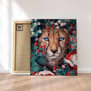 Guépard aux Fleurs de la collection nouveauté en peinture par numéro sue Wall Factory