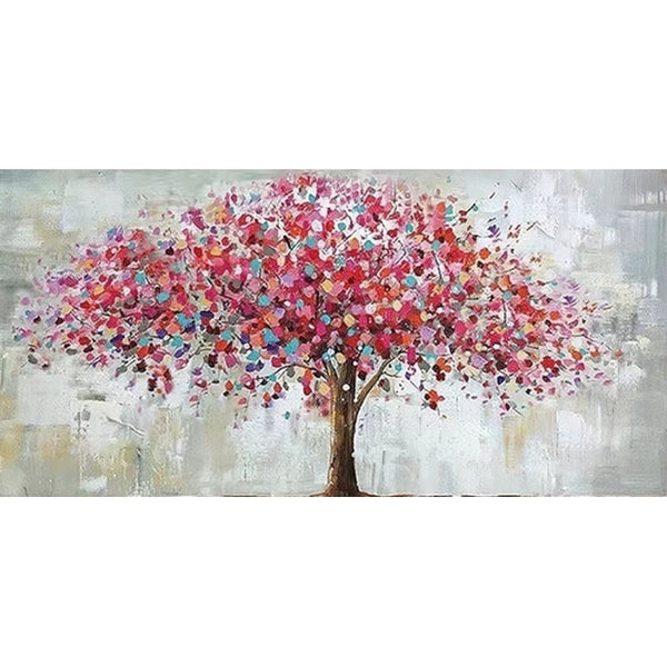 Pinceaux et toile de la peinture par numéro : Arbre aux 1000 Couleurs