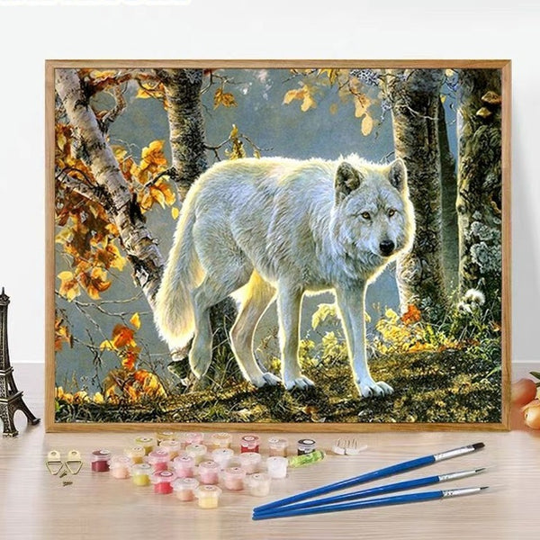 Le Loup Blanc de la collection nouveauté en peinture par numéro sue Wall Factory