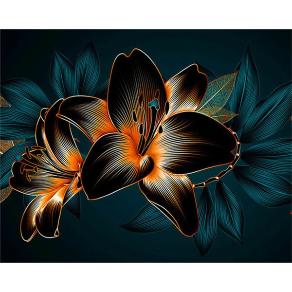 Orchidée Thermique la peinture par numéros ou numéro d'art sur Wall Factory