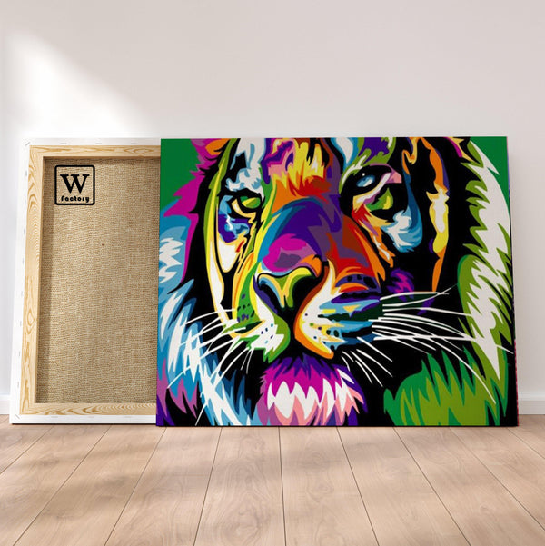 Tigre Multicolore la peinture par numéros ou numéro d'art sur Wall Factory