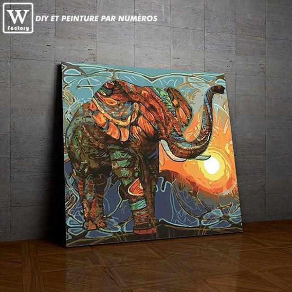 L'image de notre peinture par numéro, sans cadre et sans support, découvrez notre Éléphant Abstrait, et faites votre choix parmis plus de 300 références.