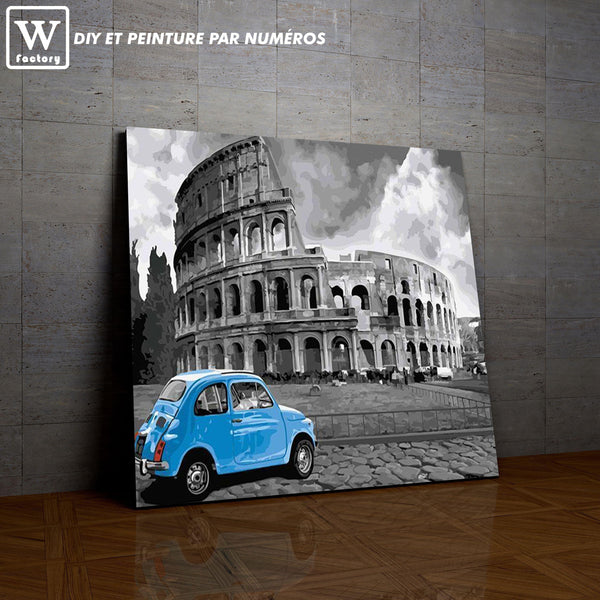 L'image de notre peinture par numéro, sans cadre et sans support, découvrez notre Fiat 500 à Rome, et faites votre choix parmis plus de 300 références.