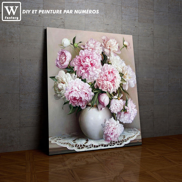 L'image de notre peinture par numéro, sans cadre et sans support, découvrez notre Fleurs Roses Pâle, et faites votre choix parmis plus de 300 références.