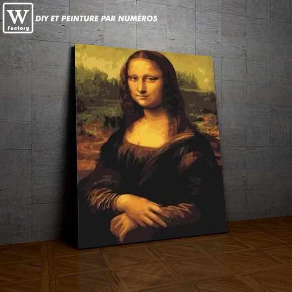 L'image de notre peinture par numéro, sans cadre et sans support, découvrez notre Mona Lisa, et faites votre choix parmis plus de 300 références.