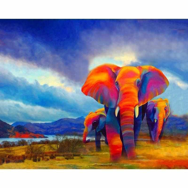 L'image de notre peinture par numéro, sans cadre et sans support, découvrez notre Peinture par numéros - Éléphants Thermiques, et faites votre choix parmis plus de 300 références.