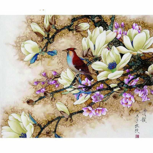L'image de notre peinture par numéro, sans cadre et sans support, découvrez notre Peinture par numéros - Oiseau sur une Branche Fleurie, et faites votre choix parmis plus de 300 références.