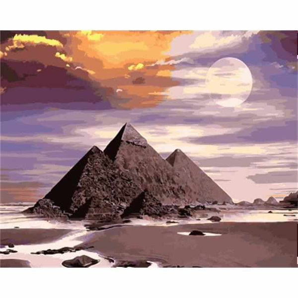 L'image de notre peinture par numéro, sans cadre et sans support, découvrez notre Peinture par numéros - Pyramides de Khéops, et faites votre choix parmis plus de 300 références.