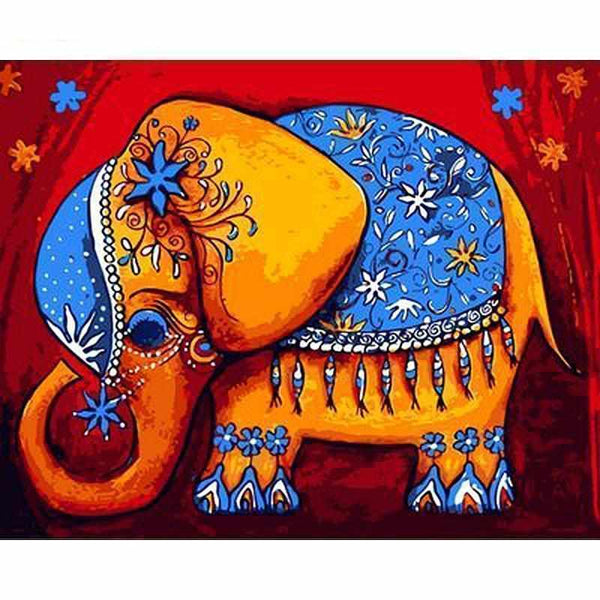 Peinture par numéros - Éléphant Indien - Peinture par numéro adulte — Wall Factory