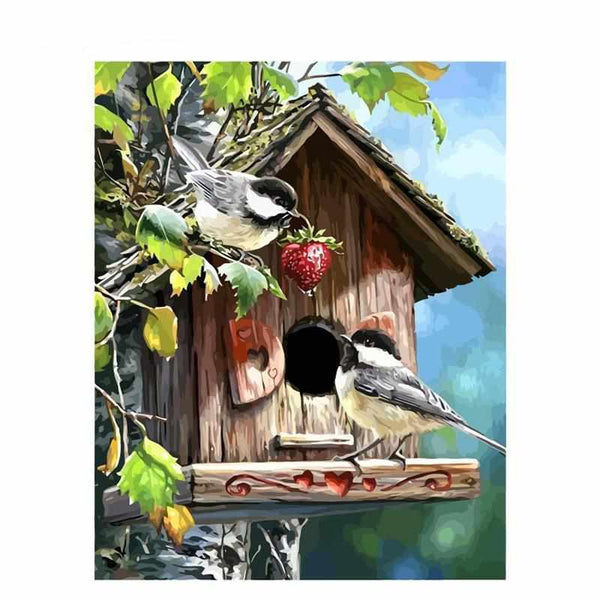 Peinture par numéros - Oiseaux dans une Maison - Peinture par numéro adulte — Wall Factory