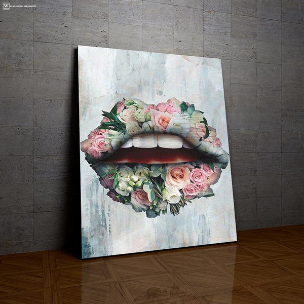 Lèvres Fleuries la peinture par numéros ou numéro d'art sur Wall Factory