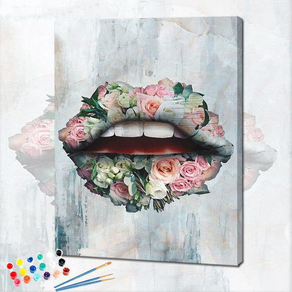 Lèvres Fleuries de la collection nouveauté en peinture par numéro sue Wall Factory
