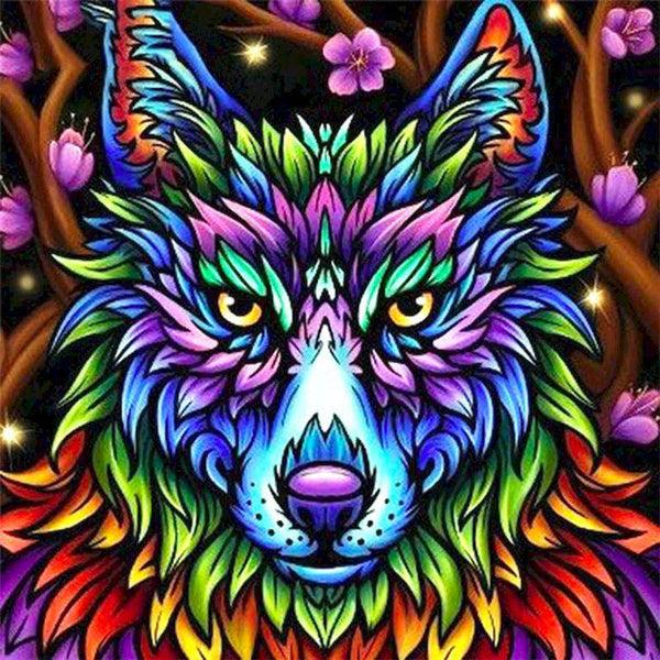 Wolf Mandala das Malen nach Zahlen oder Kunstnummer auf Wall Factory