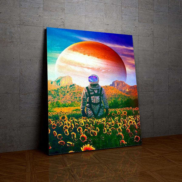 Astronaute dans le champs de Tournesols de la collection nouveauté en peinture par numéro sue Wall Factory
