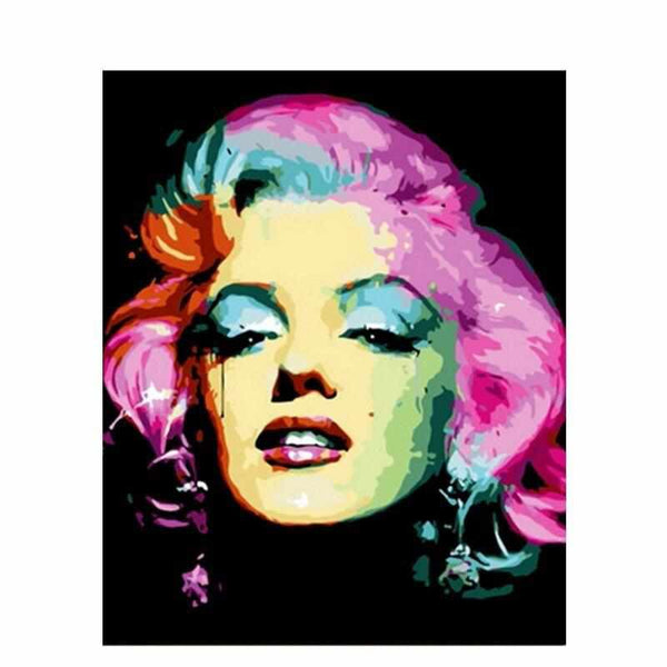 Pinceaux et toile de la peinture par numéro : Marilyn Pop