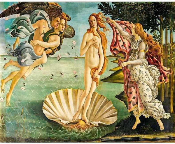 Pinceaux et toile de la peinture par numéro : La Naissance de Vénus