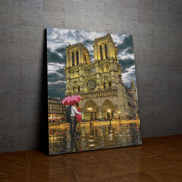 Amoureux devant Notre Dame de la collection nouveauté en peinture par numéro sue Wall Factory