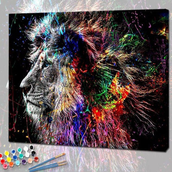 Lion Explosion de Couleurs de la collection nouveauté en peinture par numéro sue Wall Factory