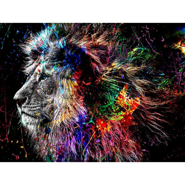 La peinture par numéro Lion Explosion de Couleurs, découvrez nos numéro d'art sans mélange